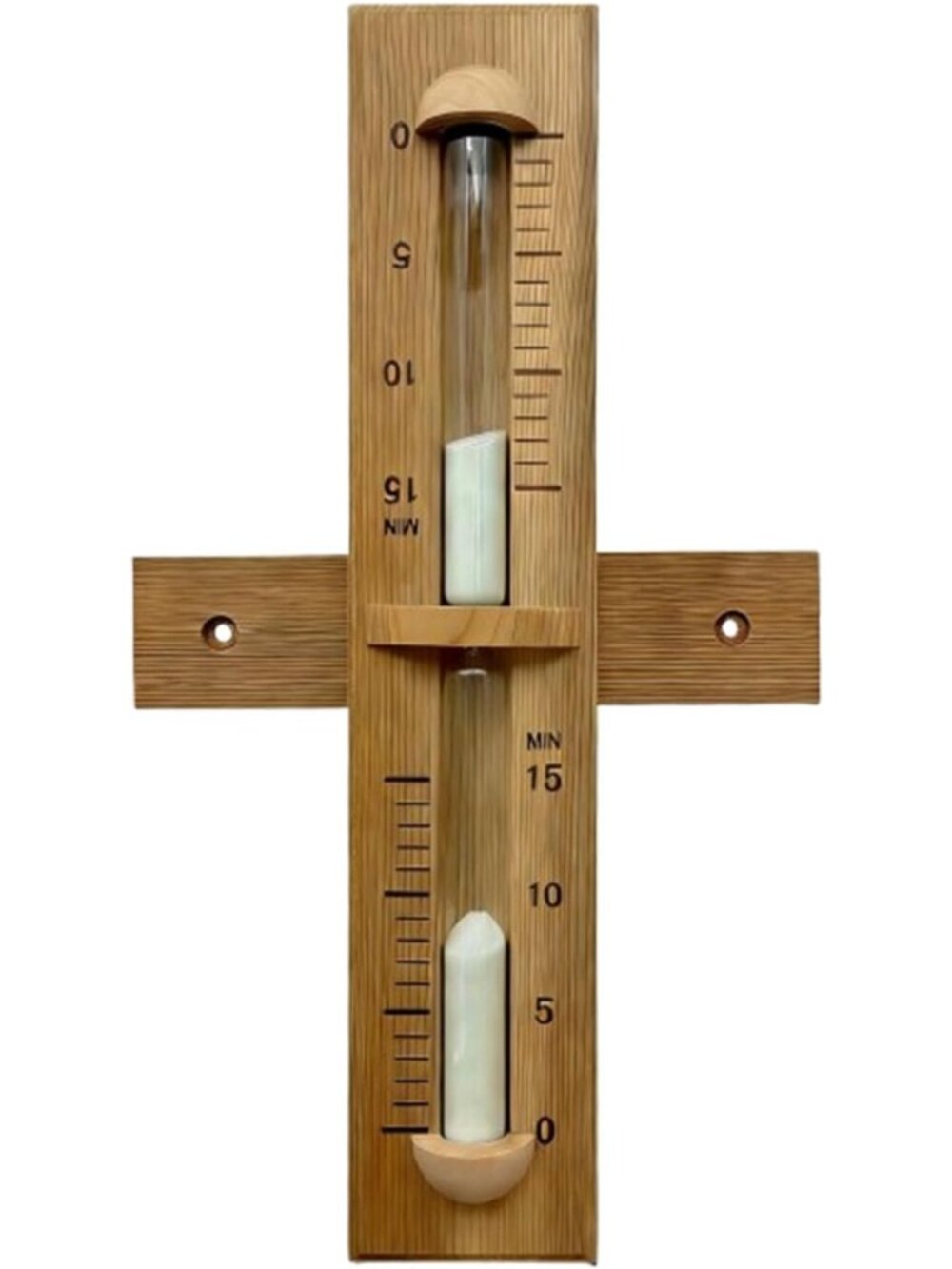 15-Minute Sauna Sand Timer - Wall-Mounted Cedar Hourglass, Heat-Resistant Spa